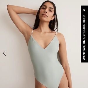 Madewell tie back v-neck swimsuit